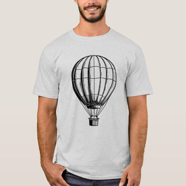 Minimal Luftballong Bläck Teckning T-Shirt (Framsida)
