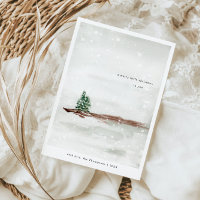 Minimal Lugn Snöj Gräs Träd