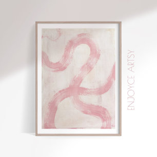 Minimal lush rosa abstrakt feminin väggkonst