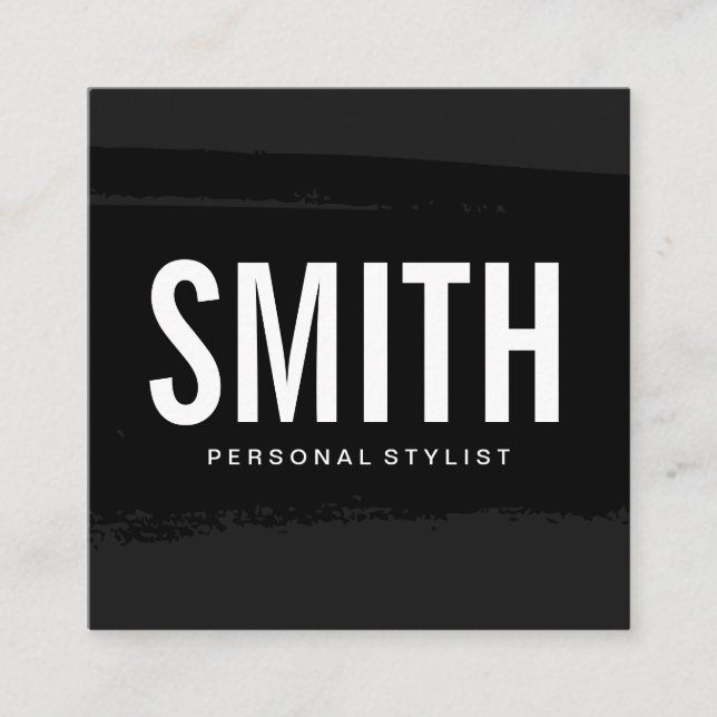 Minimal Lux Executive Black Brushed Fyrkantigt Visitkort (Framsida)