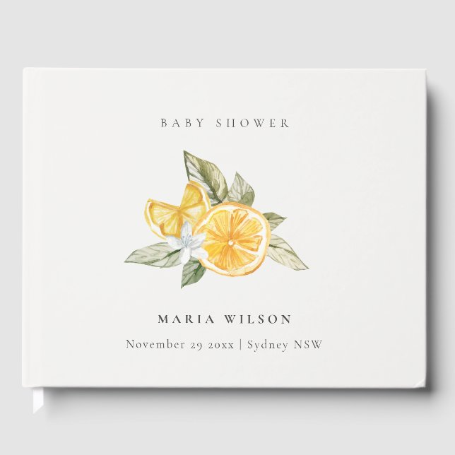 Minimal luxanskör för botaniskt läder Boho babyklä Gästböcker (Framsida)