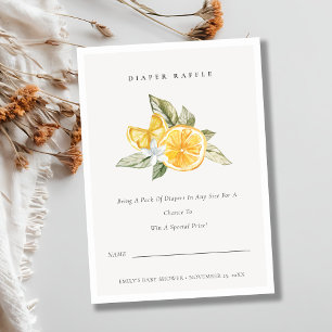 Minimal luxeron botanisk diaper Raffle Baby Shower Tilläggskort