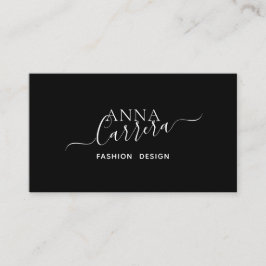 Minimal luxury Boutique Black White Calligraphy Visitkort
