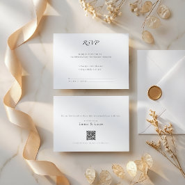 Minimal Luxury | Modern RSVP Card with QR Code OSA Kort