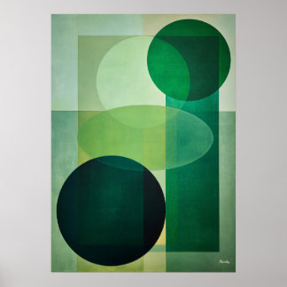 Minimal Lyx Art Deco Geometrisk Abstrakt Grön Poster