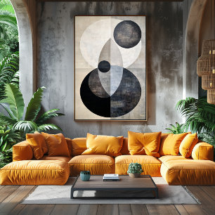 Minimal Lyx Art Deco Geometrisk Abstrakt Neutral Poster