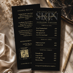 Minimal Lyx Estetiker MedSpa Svart Prislista Meny