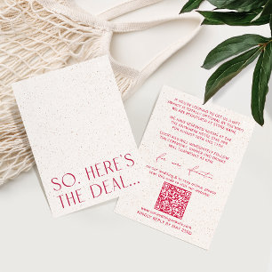 Minimal Magenta Bröllopsdetaljkort RSVP QR-kod Tilläggskort