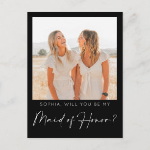 Minimal Maid of honor-Frieri kort med foto