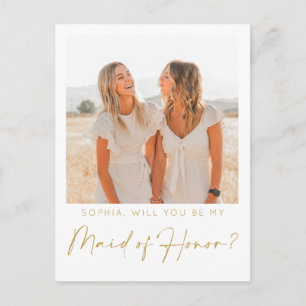 Minimal Maid of honor-Frieri kort med foto