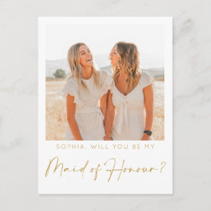 Minimal Maid of honor-Frieri kort med foto