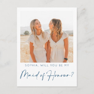 Minimal Maid of honor-Frieri kort med foto
