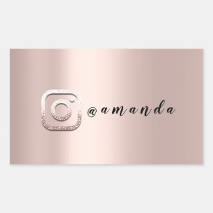 Minimal Makeup Ro Event Instagra Logotyp Social Rektangulärt Klistermärke