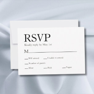 Minimal måltid för Elegant Vit Bröllop OSA Kort
