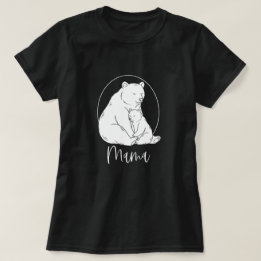 Minimal Mama Bear Line Art Design T Shirt