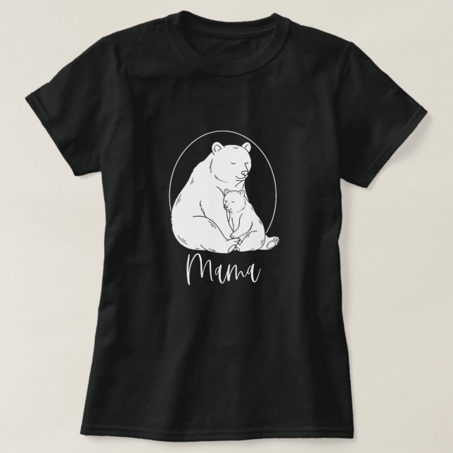 Minimal Mama Bear Line Art Design T Shirt (Design framsida)