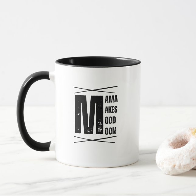 Minimal Mama Mood Moon Bear Design Mugg (Med munk)