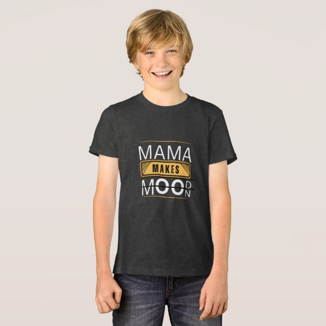Minimal Mama Mood Moon Bear Design T Shirt (Framsida Full)
