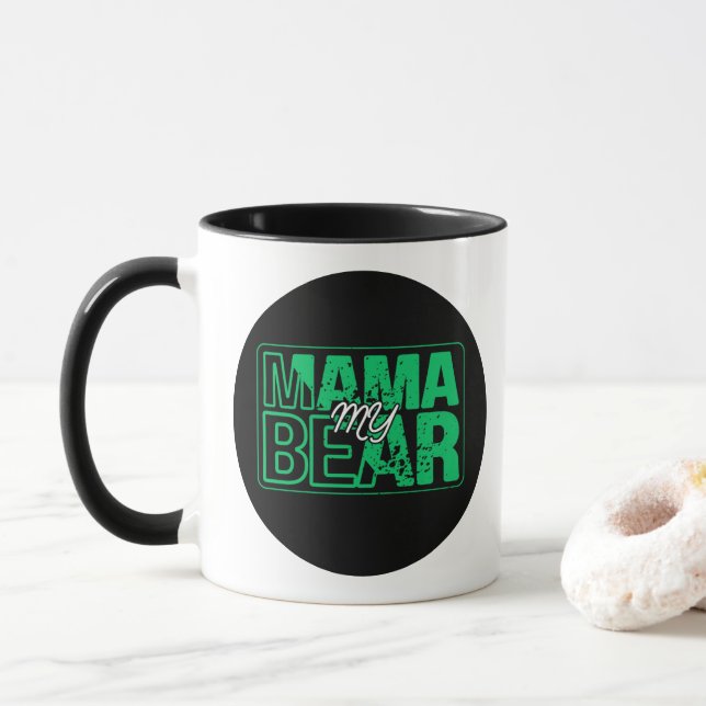 Minimal mammbjörn typografi konst mugg (Med munk)