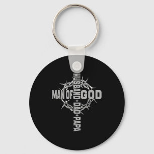 Minimal Man Gud Religiös Kristet Kors Nyckelring