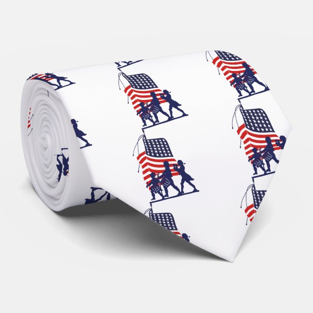 Minimal manar och amerikanska flaggan slips (Rullad)