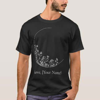 Minimal månblomma estetisk anpassad namn t shirt