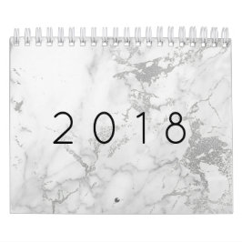 Minimal Marble White Grått Silver Ro Guld Stone Kalender