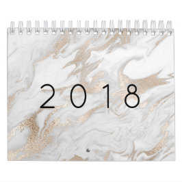 Minimal Marble White Grått Silver Ro Guld Stone Kalender