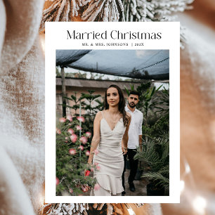 Minimal marin julfoto Newlyweds Julkort