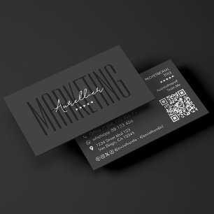 Minimal Marknadsföring Nätverk Svart Vitt QR Visitkort