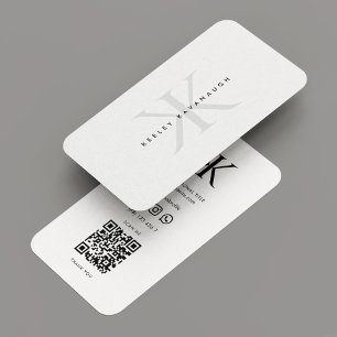 Minimal Märkre för Professionell, monogram K Vit Visitkort