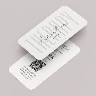 Minimal massage Therapist White Visitkort
