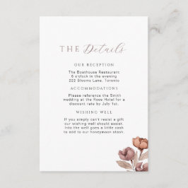 Minimal Mauve Dusty Ro Bröllop-information Infoga Tilläggskort