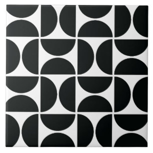 Minimal medelårhundsskift Art Black White Kakelplatta