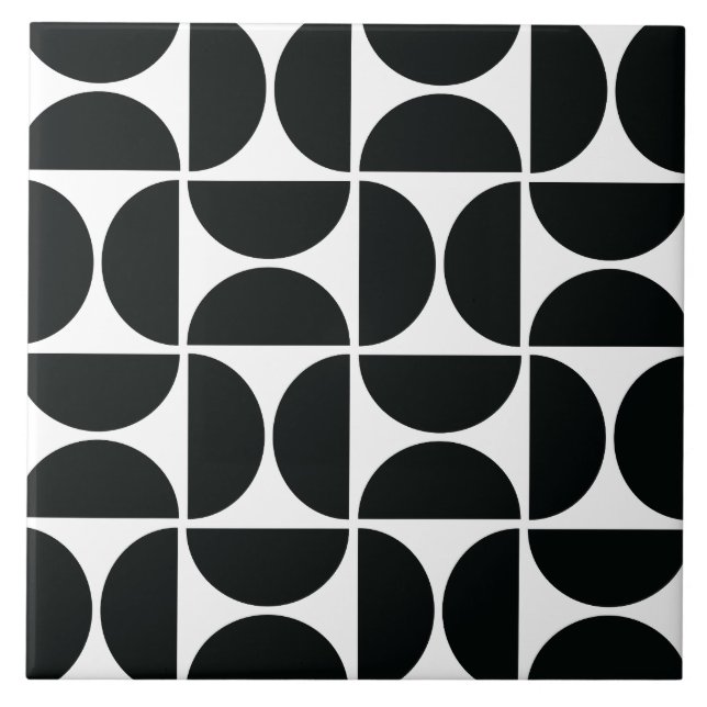 Minimal medelårhundsskift Art Black White Kakelplatta (Framsidan)