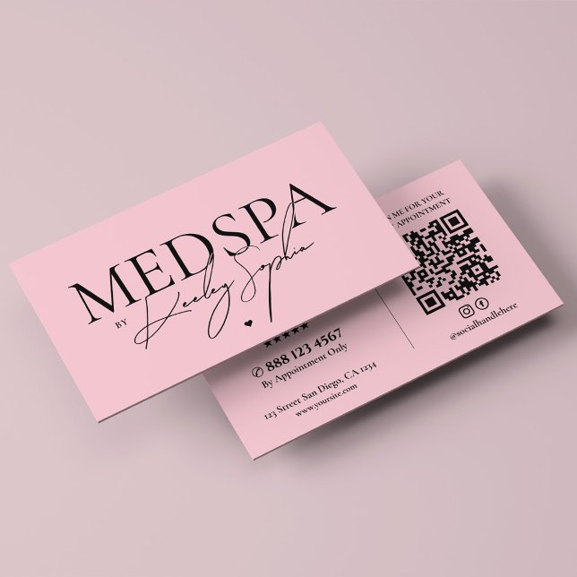 Minimal Medspa Estetiker Rosa Estetiker Visitkort (Minimal Medspa Aesthetic Pink Esthetician Business Card
)
