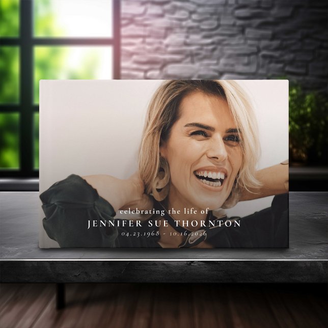 Minimal Memorial Photo & Message Sympathy  Gästböcker (Skapare uppladdad)