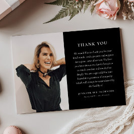 Minimal Memorial Photo & Message Sympathy Tack Kort