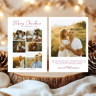 Minimal Merry Christmas Script Familj 7 Bilder  Julkort