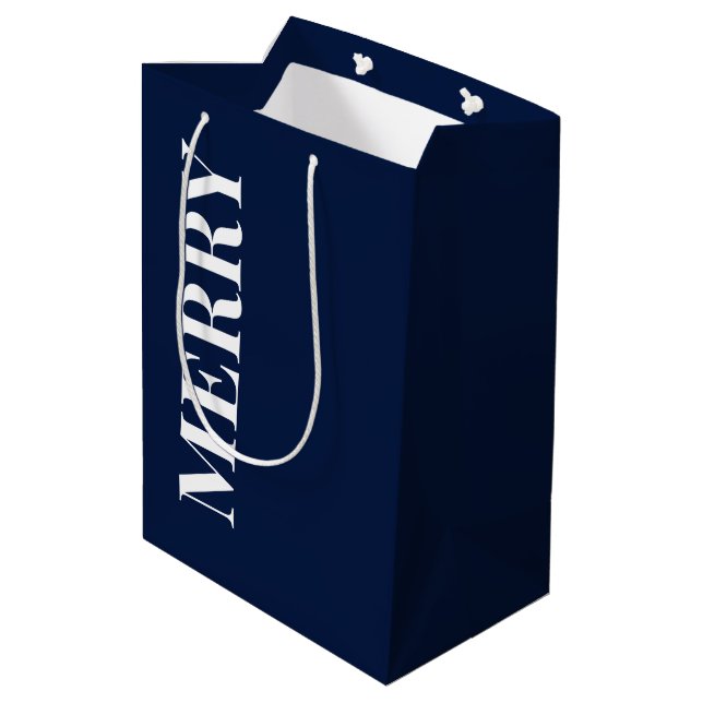 Minimal MERRY | Marinblå Högtid (Baksidan Vinklad)
