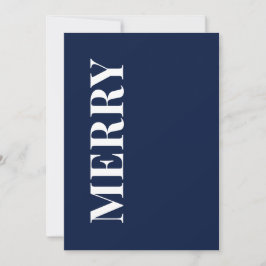 Minimal MERRY | Marinblå Julhälsningskort Julkort