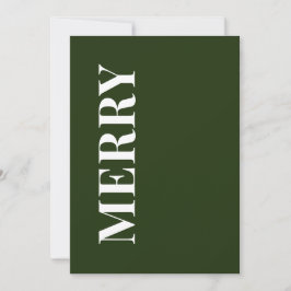 Minimal MERRY | Skoggrön julhälsningskort Julkort