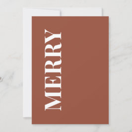 Minimal MERRY | Terracotta Holiday Greeting Card Julkort