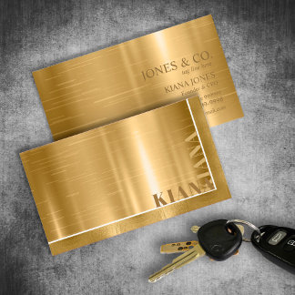 Minimal Metall Sheen & Foil Guld Std ID791 Visitkort