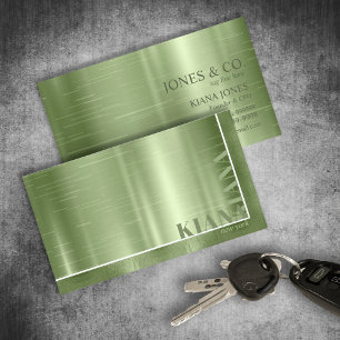Minimal Metall Sheen & Foil Oliv grönt Std ID791 Visitkort