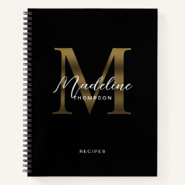 Minimal metallisk svart Guld-monogrammofonrecept