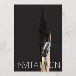 Minimal mikrofonkonsertfestival Party Glam Inbjudningar