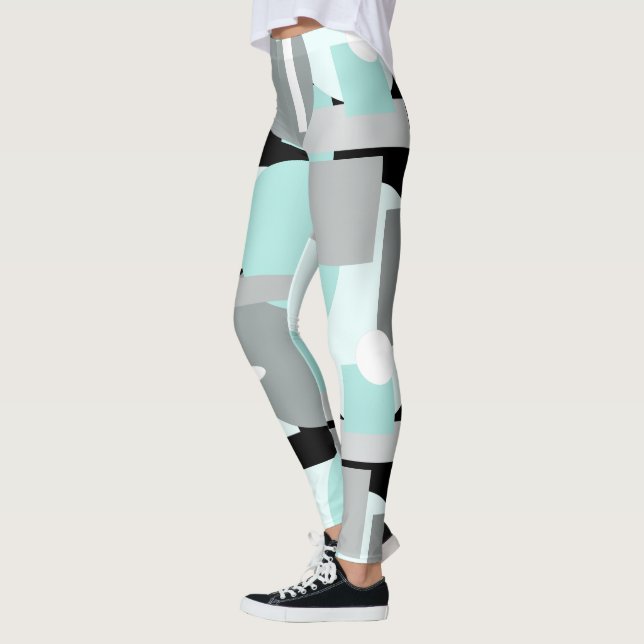 Minimal Minimalism Geometri Abstrakt Leggings (Vänster)