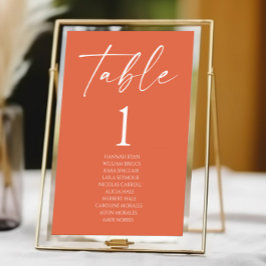 Minimal minimalistisk Elegant Verona Sunset Bröllo Bordsnummer