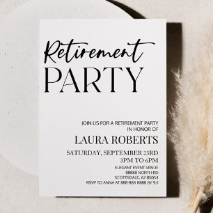 Minimal minimalistisk enkel Elegant Pension Party Inbjudningar